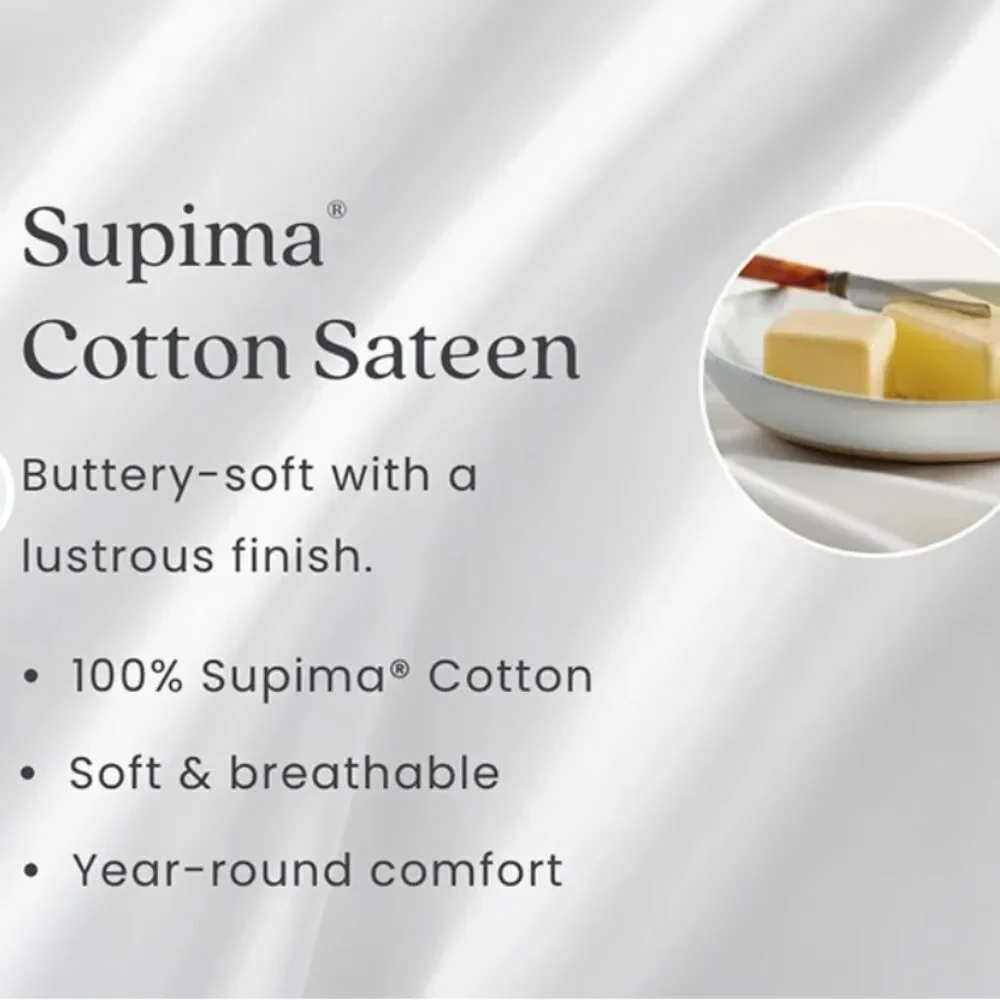 The Company Store Legends Premium Supima Cotton Pillowcase Set King Silver NWOT